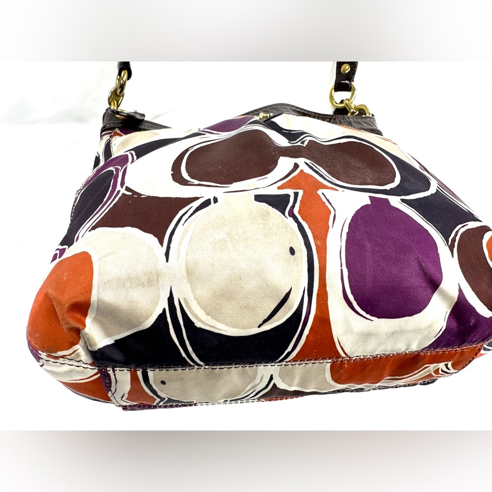 Coach Ashley F20016 Hand Drawn Scarf Print Multicolor Hippie Shoulder Bag Purse - Picture 11 of 14
